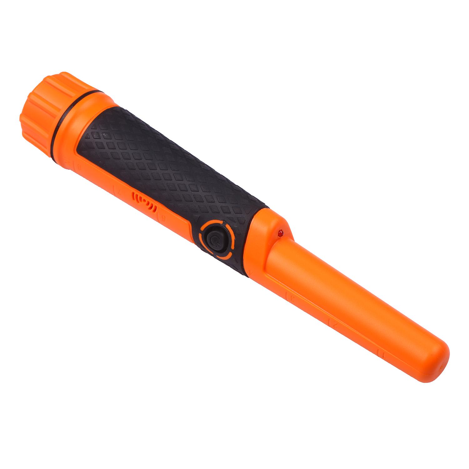 Handgehaltener Pinpointer-Metalldetektor, vollständig wasserdichter Unterwasser-Metalldetektorstab mit Holster orange