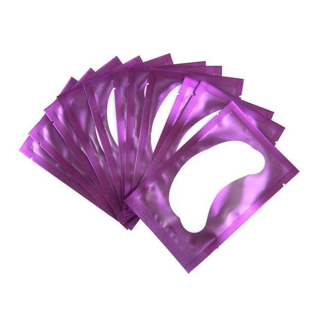 50 Paar Wimpernverlängerungs-Papierflicken, gepfropfte Augenaufkleber, 7-farbige Wimpern-Unter-Augen-Spitzen-Aufkleber 50 pairs violett
