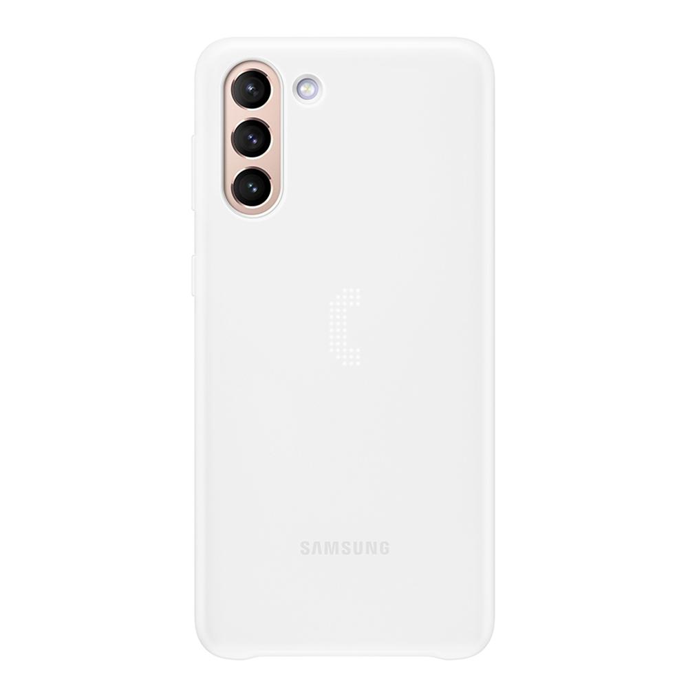 Original Intelligente LED Abdeckung Für Samsung Galaxy S21 S21 Plus 5G S21 + Smart LED Zurück Abdeckung Emotionale Led beleuchtung Effekt Fall For Galaxy S21 Plus 5G weiß