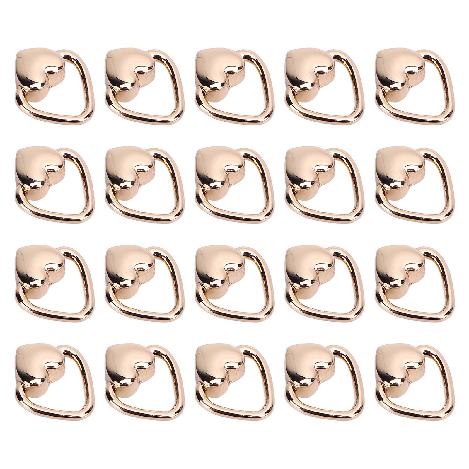 20 Set Herzförmige Nieten Legierung Metallisch Stilvolles Nietenset für Ledergürtel Taschen Rucksäcke