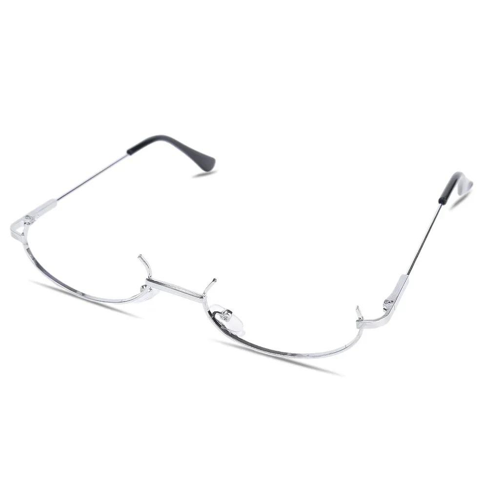 Neu Ohne Gläser Y2K Halbrahmen Brille Metall Schick Harajuku Mode Dekoration Brille Vintage Fotografie Fälschung Brille Mädchen white