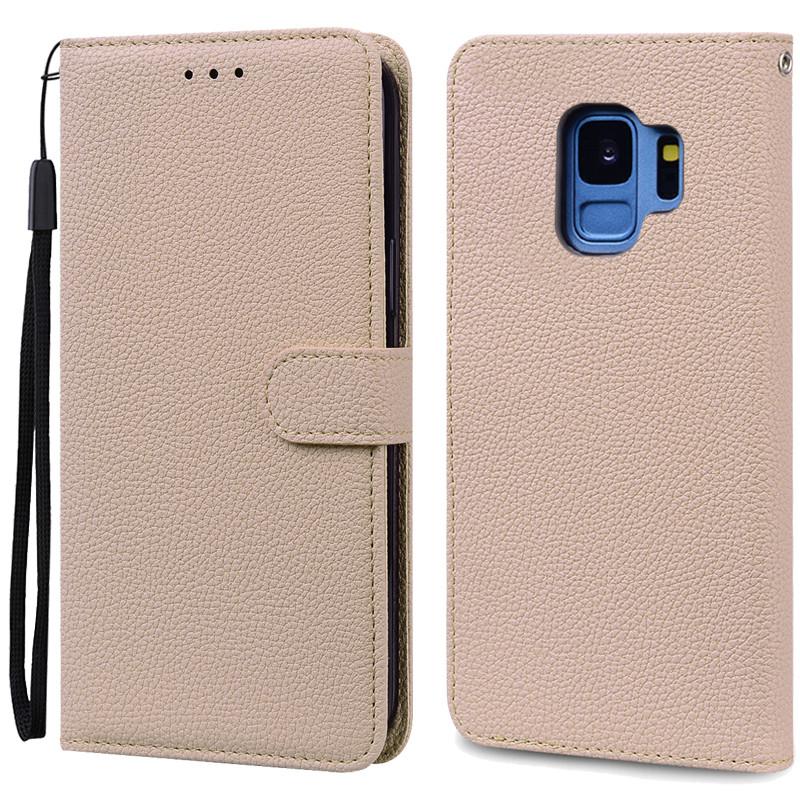 S9/S9 Plus Hülle Für Samsung Galaxy S9 Hülle G960F Leder Brieftasche Klapphülle Für Samsung Galaxy S9+ S 9 Plus G965 Coque Handyhülle For Samsung S9 Plus beige