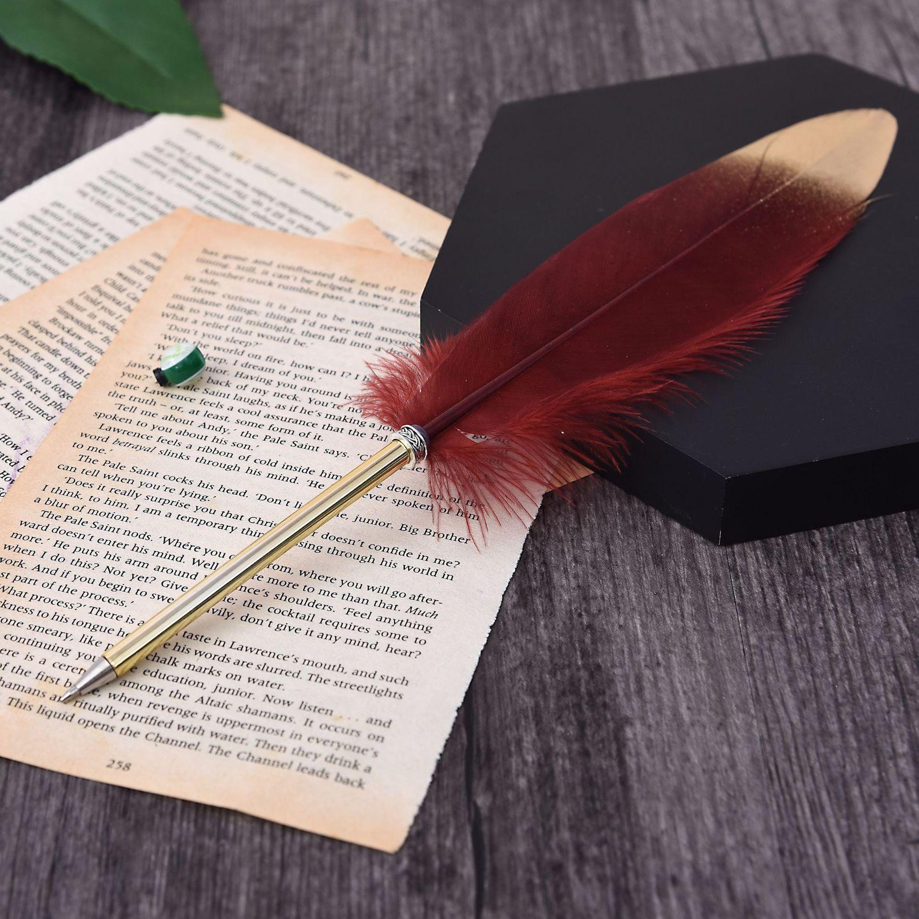 1 Stück Schreibwaren süße Feder Schule Bürobedarf Kugelschreiber Geschenk süße hübsche schöne Persönlichkeit Styling Ink Color:Black