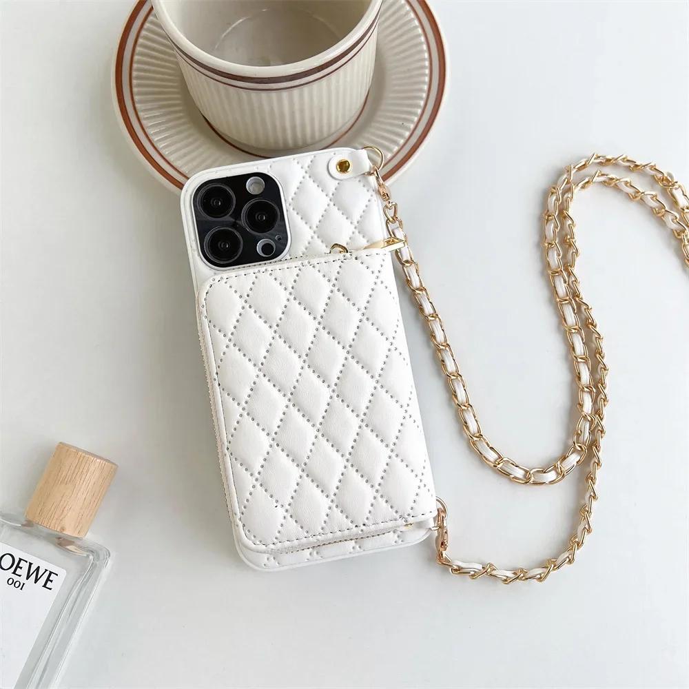 Crossbody Geldbörse Handyhülle für IPhone 16 Plus 15 14 13 12 Pro Max Kartenfach Halter Trageband Reißverschluss Geldbörse PU Lederhülle For iPhone 14Pro Max