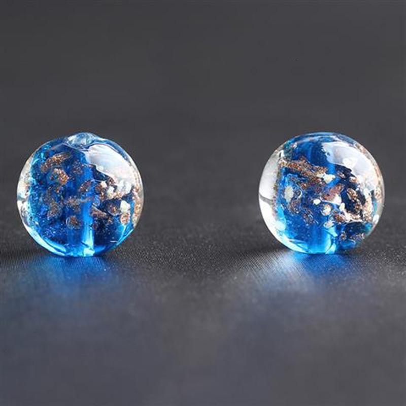Exquisite Glasperlen, Armbandmaterial, lose Perlen, handgefertigte Accessoires, DIY transparenter Kristall, 20 Stück, 10–12 mm, runde Perlen, leuchtendes manuelles Zubehör 12mm see-blaue