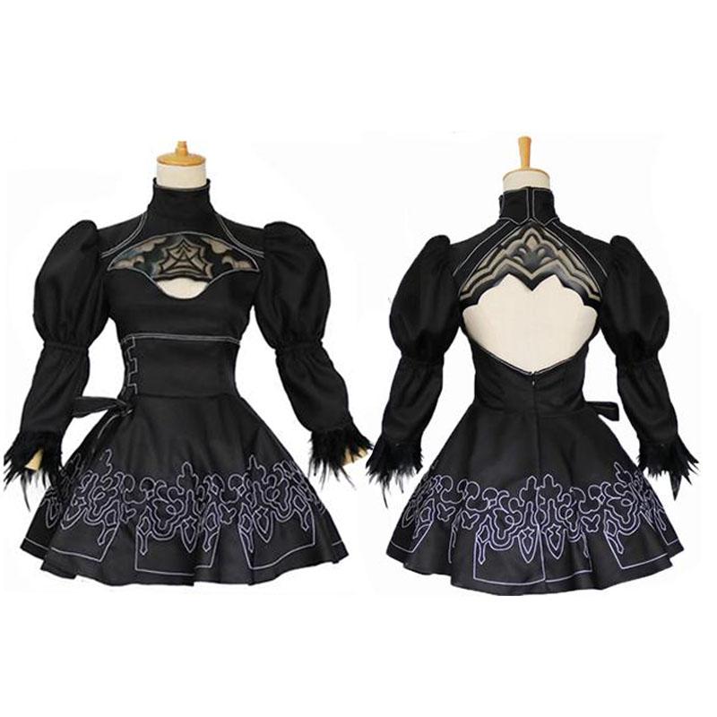 Cosplay Anime Nier Automatas 2B Schwester Cosplay Anzug Anime Frauen Cosplay Kostüm Set Phantasie Halloween Mädchen Party Goth Kleid xxl