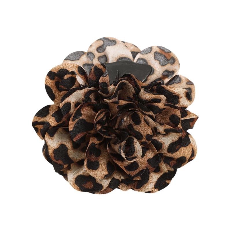 Modische Retro Leopard Muster Haarspange Elegante Haarteile Haarnadel Bequemer Party Kopfschmuck für Stilvolle Frauen dunkel gelb