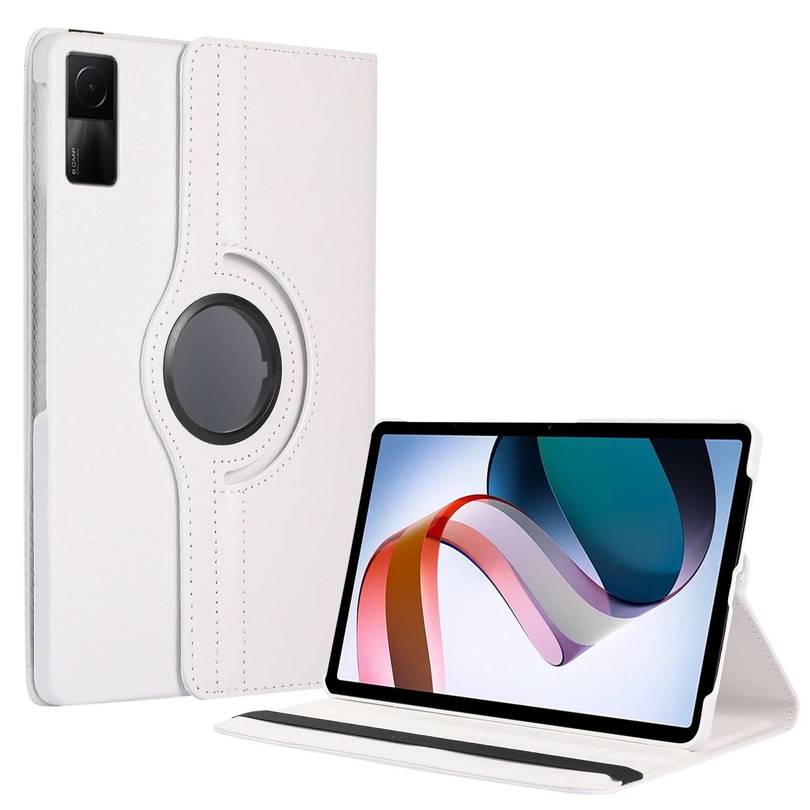 360 Grad drehbare Hülle für Xiaomi RedMi Pad SE 11 10.6 2023 Ständerhalter-Abdeckung Xiaomi Pad 5 11 Pro Mi6 PU-Leder-Tablet-Hüllen Redmi pad SE 8.7in weiß