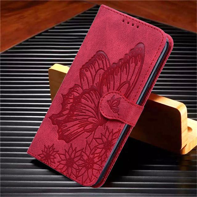 Luxus Leder Flip Handytasche für Samsung Galaxy A02s A12 A22 A32 A42 A52s A72 A82 A03s A13 A23s A33 A53 A04 A14 Brieftasche Abdeckung For A22 5G rot