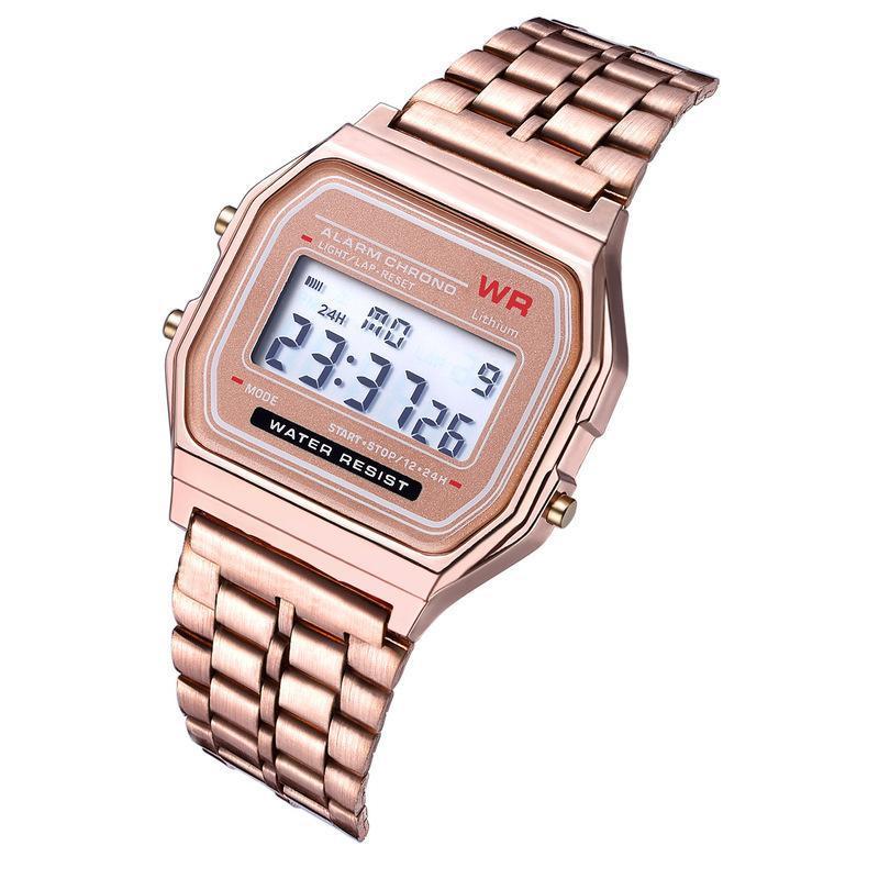 Trendy Unisex Present Herren LED Unisex Schwarz Sport Gold Damen Hochwertige Geschenkuhr Roségold Armbanduhren Digital Beliebt Militär Silber Vintage rose gold