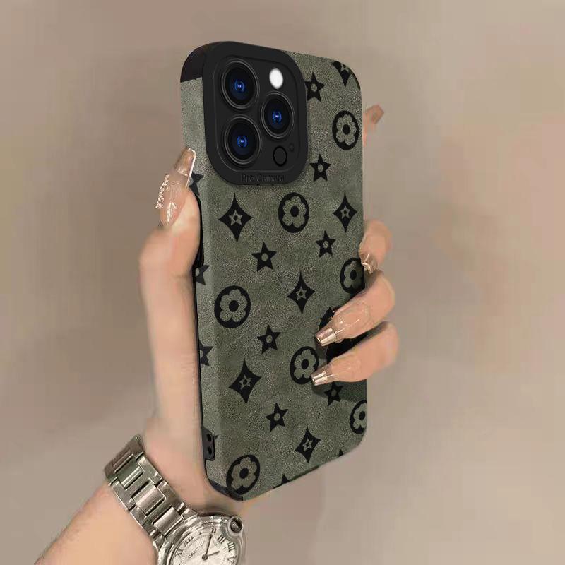 Vintage Muster Lammleder Handyhülle Für iPhone 17 Pro Max Air 16 16e 15 14 13 12 11 Pro Max Plus X XS MAX XR Rückseite iPhone 16 Pro Max