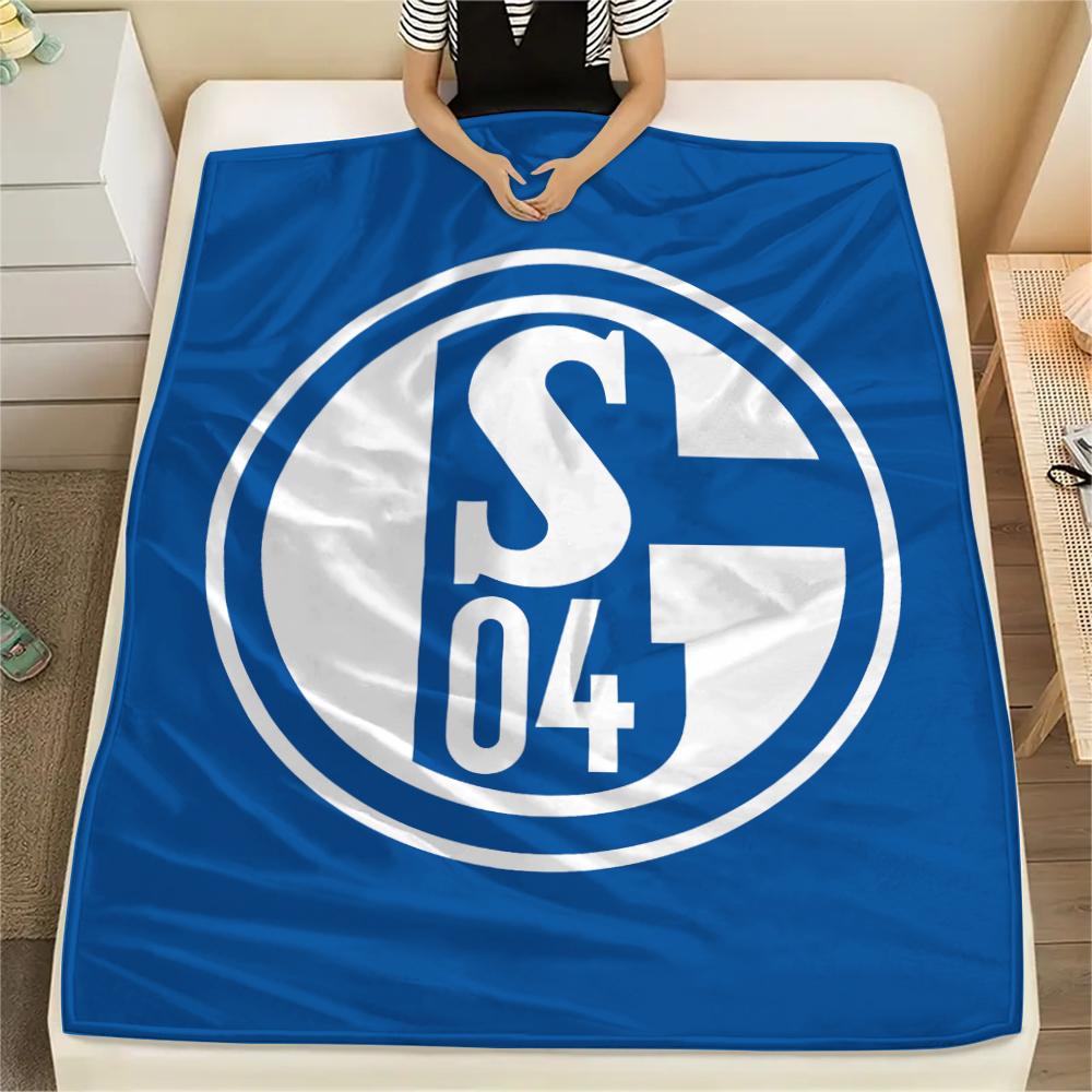 1 Stück FC Schalke 04 Aufdruck Flanelldecke, Hohe Qualität für alle Jahreszeiten, Heimdekoration, Wärme und Komfort, Perfekt für Weihnachtsgeschenke 150cm x 200cm