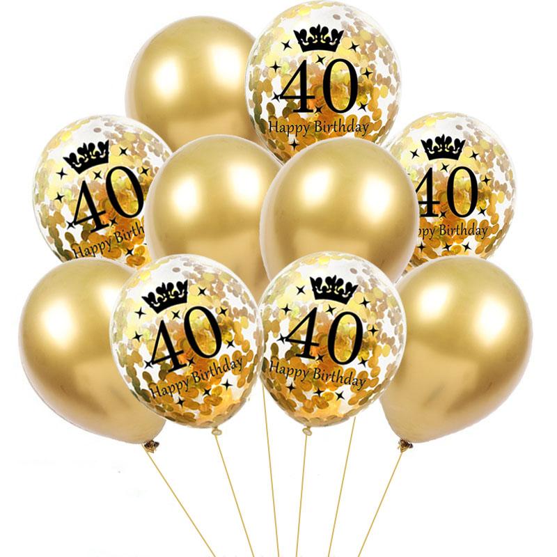 10 stücke 30 40 50 Jahre Alt Geburtstag Party Ballon 12 zoll Konfetti Ballon Latex Ballon Jahrestag Erwachsene Geburtstag Party Dekoration 12INCH