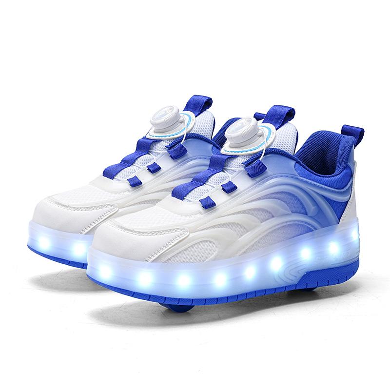 Zwei Räder Kinder LED Licht Rollschuhe für Kinder Jungen Mädchen Leuchtende Sport Leuchtende Sneakers Skateboard 29