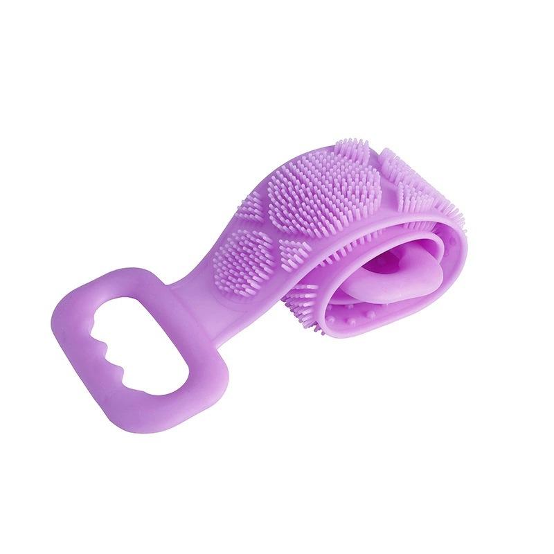 Mode Unisex Bad Handtuch Silikon Massage Pinsel Reinigung Dual Seite Männer Gürtel Körper Bad Pinsel Frauen Reinigung Werkzeuge Zurück Wäscher violett
