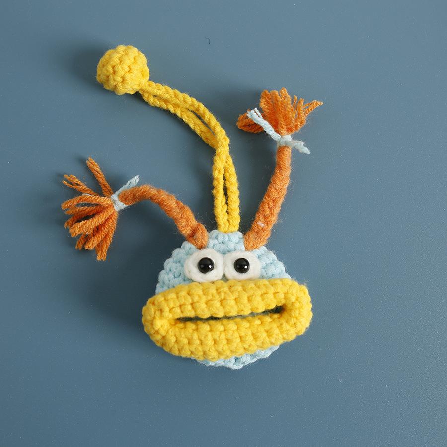 Niedliche Wurstmund-Puppen-Serie Häkel-Schlüsselanhänger Handgemachte Puppen-Schlüsselanhänger Für Auto-Schlüsselhalter Strickpuppen-Taschen-Schlüsselanhänger Individuell black