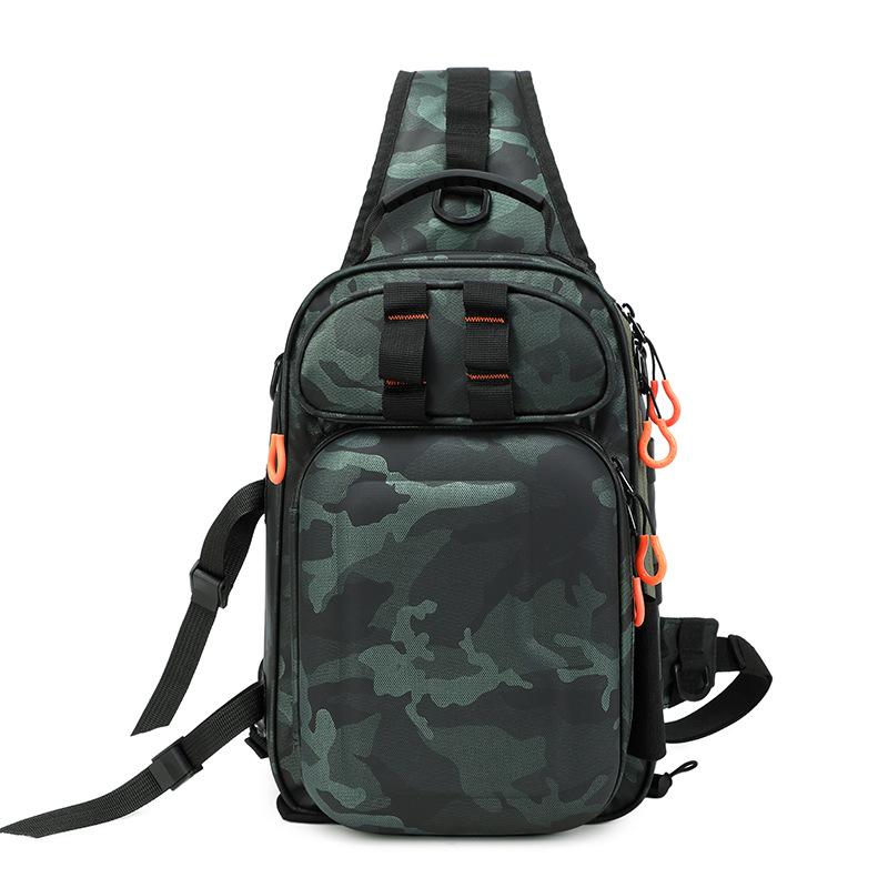 Taktische Angeln Klettern Brusttasche mit Rutenhalter Großes Fassungsvermögen Sporttraining Wandern Jagen Radfahren Sling Umhängetaschen
