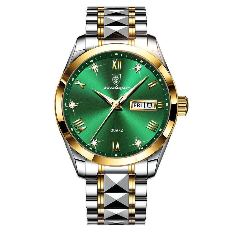 Topmarke Luxus Herren Armbanduhr Wasserdicht Leuchtend Datum Woche Herrenuhren Edelstahl Quarz Herrenuhr Männlich
