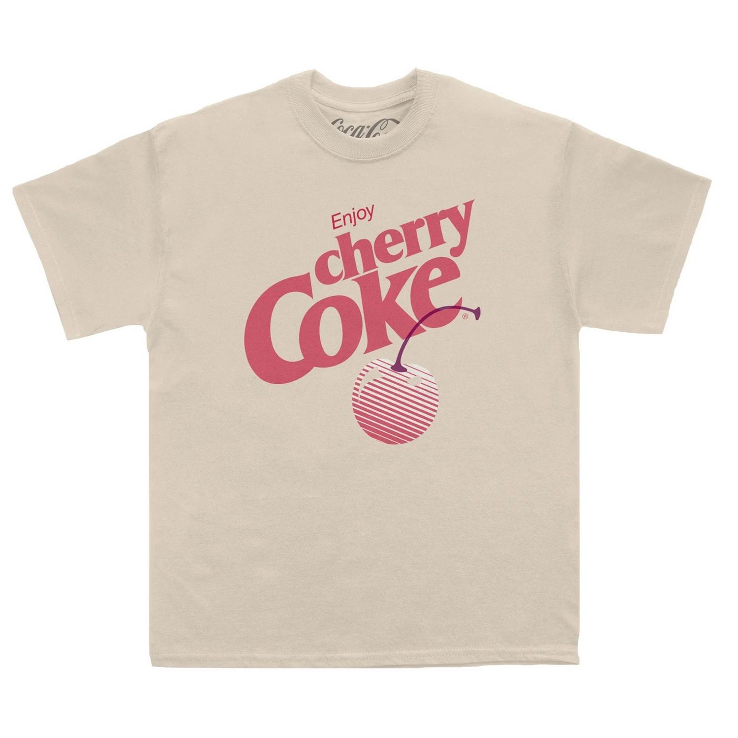 Coca-Cola Unisex-T-Shirt „Enjoy Cherry Coke“ für Erwachsene XL sand