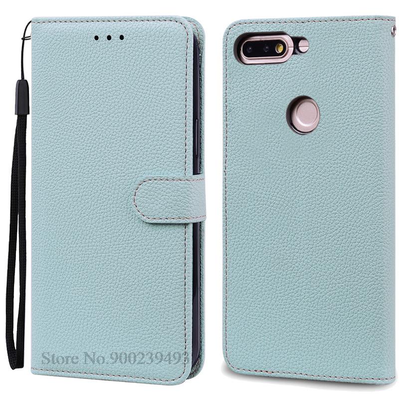 Für Huawei Y7 2018 Hülle LDN-L01 LDN-LX3 Flip Leder Brieftasche Hülle Für Coque Huawei Y7 Prime 2018 Hülle LDN-L21 LDN-LX2 TL10 Abdeckung Y7 2018-Y7Prime 2018 hellblaue