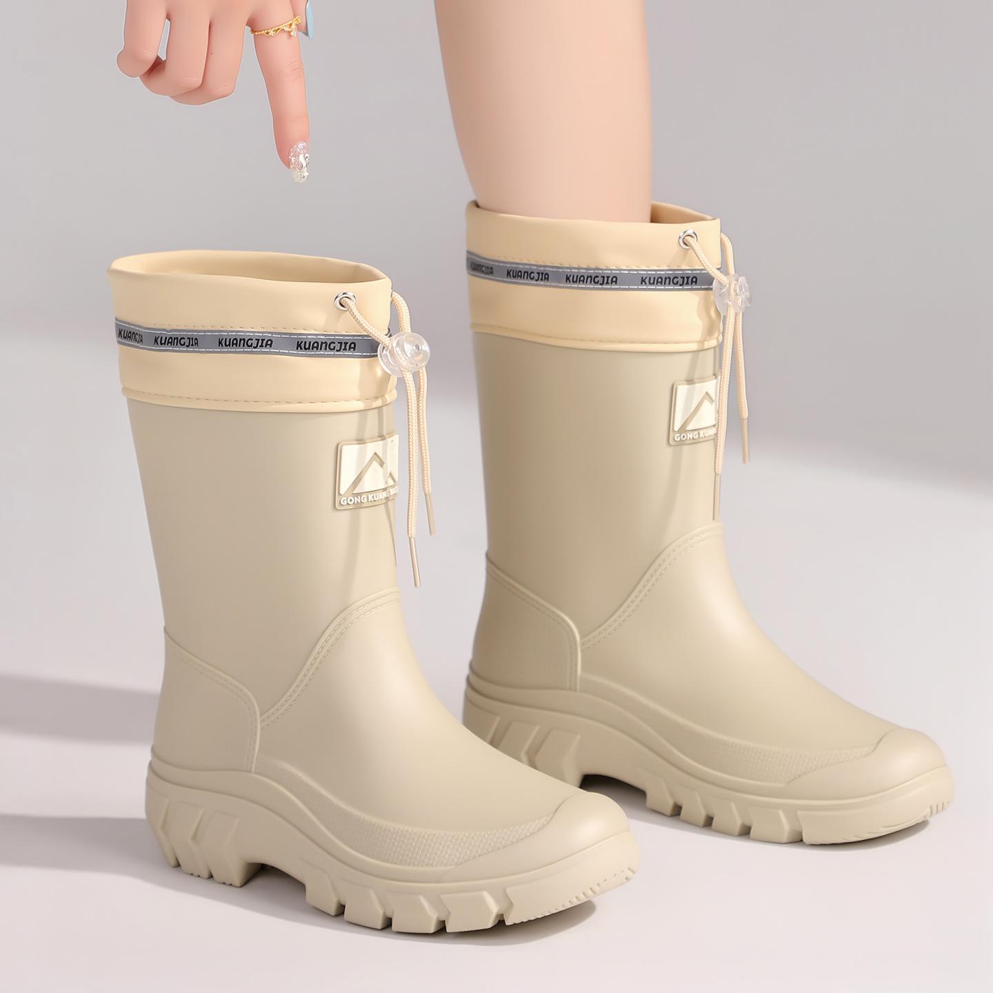 Hochwertige Damen-Gummistiefel, Outdoor-Schnelltrocknende Wasserschuhe, Kurze Gummistiefel, Saisonale Gummistiefel, Gartenstiefel, Sport-Gummistiefel 40 kühle weiße