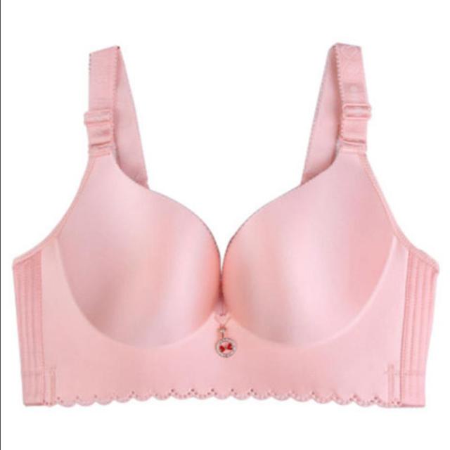Push-Up-BHs für Damen in Übergröße, DE, drahtfrei, Bralette, dünne sexy Unterwäsche, Dessous, Push-Up-BH in Übergröße für Damen 44/100D rosa