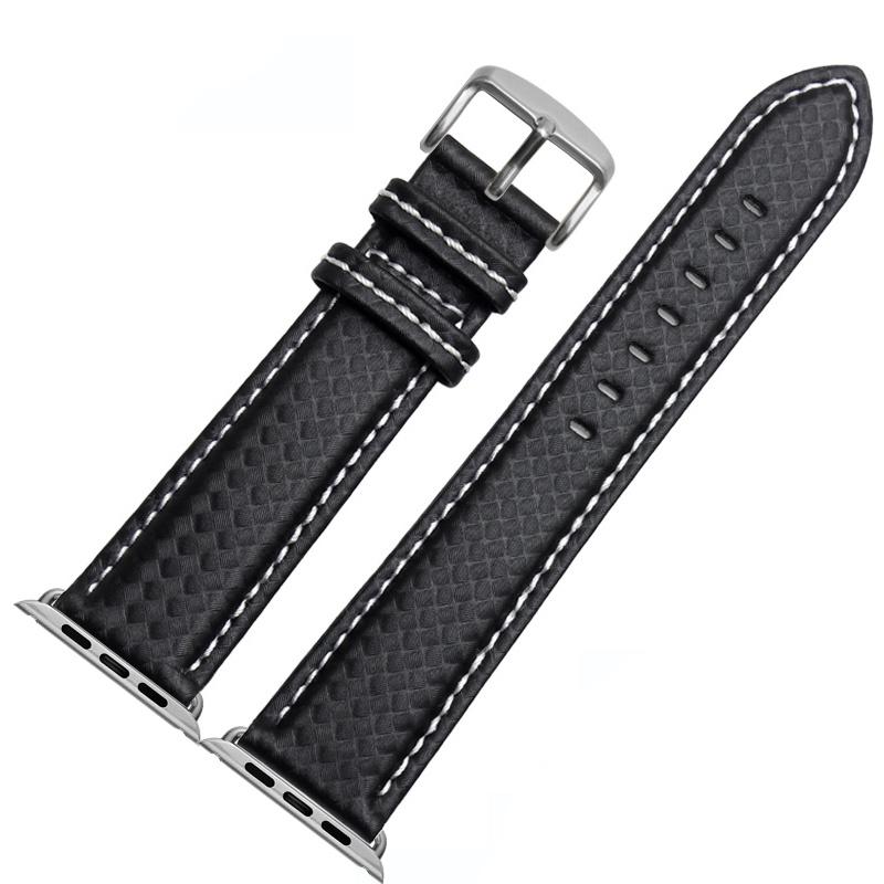 Kohlefaserarmband für Apple Watch Band 44 mm 40 mm iWatch Band 42 mm 38 mm Luxus Lederarmband Apple Watch Serie 6 5 4 3 se For 42mm or 44mm