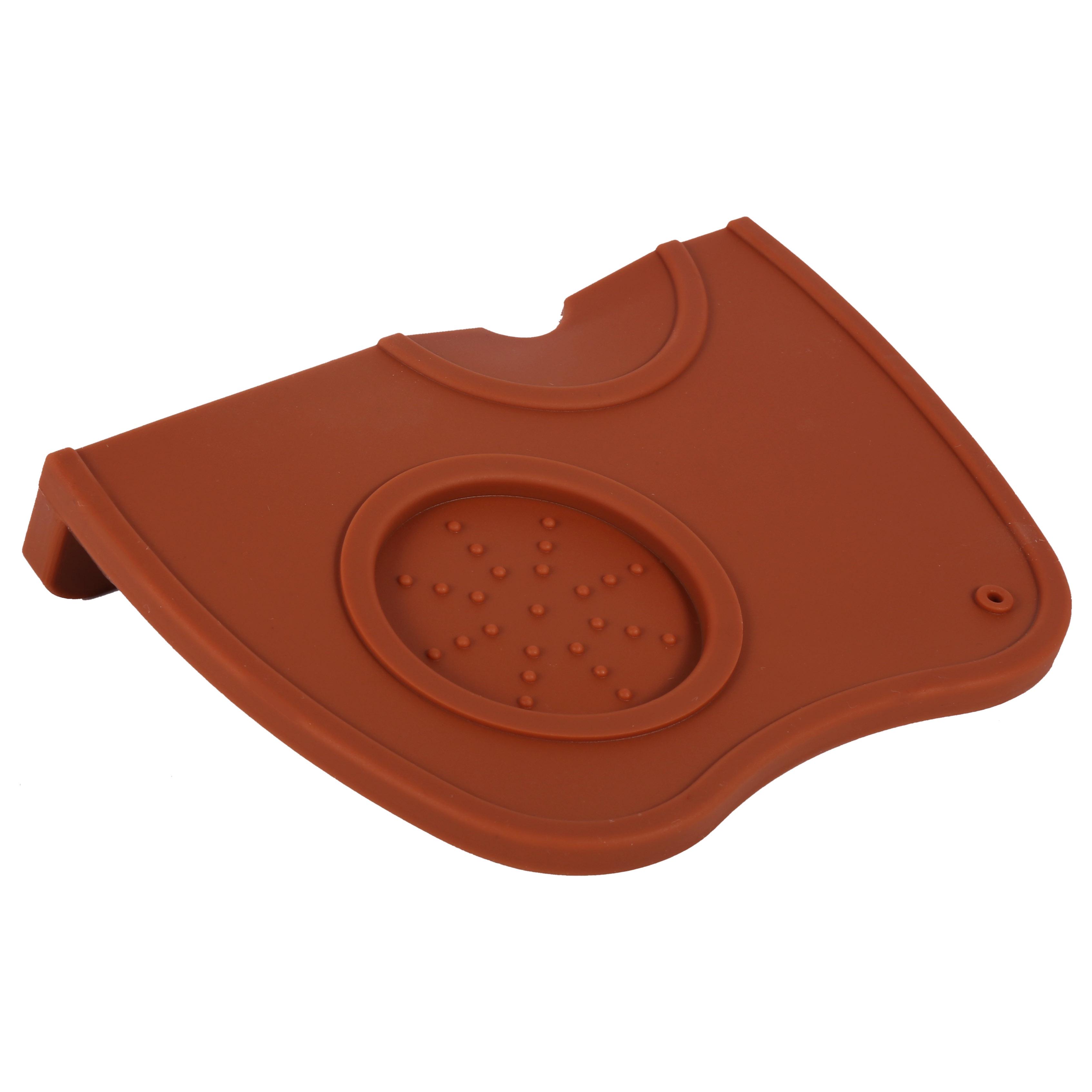 1x Anti-Rutsch-Espresso-Kaffee-Tamper-Stampfhalter-Silikonmatten-Pad (Kaffee) weiß