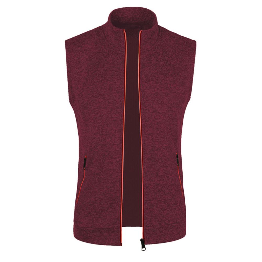 Herrenmode Einfarbig Slim Fit Ärmellose Jacke Reißverschluss Tank Tops Strickjacke Strickwaren Lässiger All-Match-Mantel XXXL weinrot