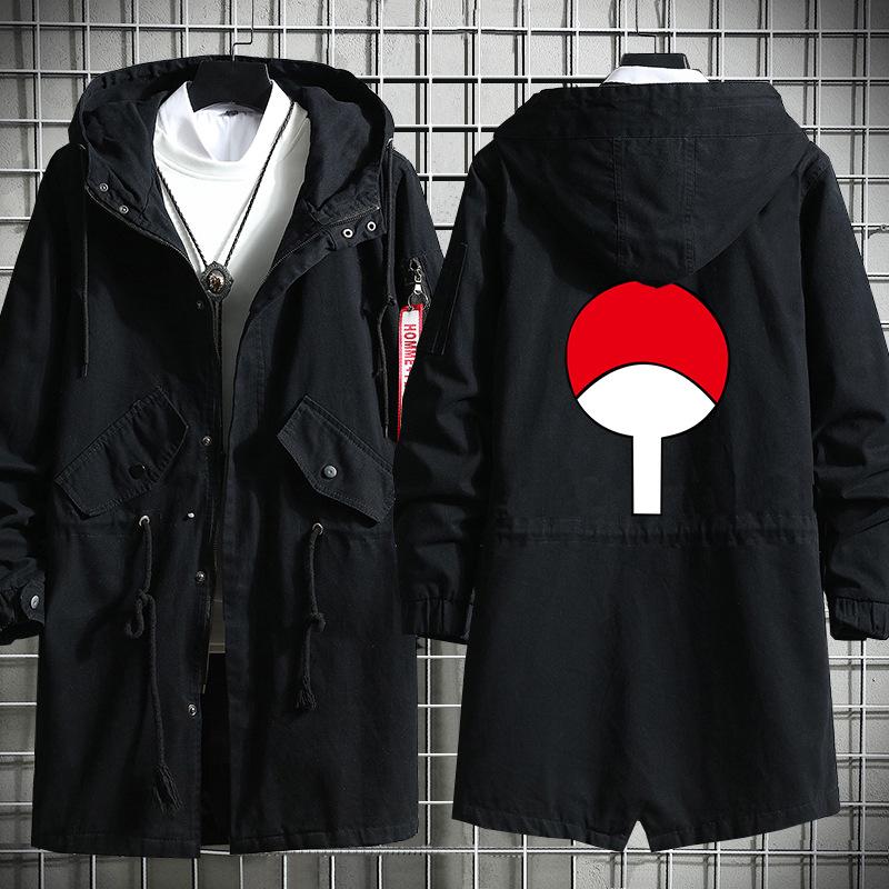Japanisches Anime Sweatshirt Herren Harajuku Cosplay Kostüm Mantel Mantel Kapuze Schwarz Outfits Windjacke XL