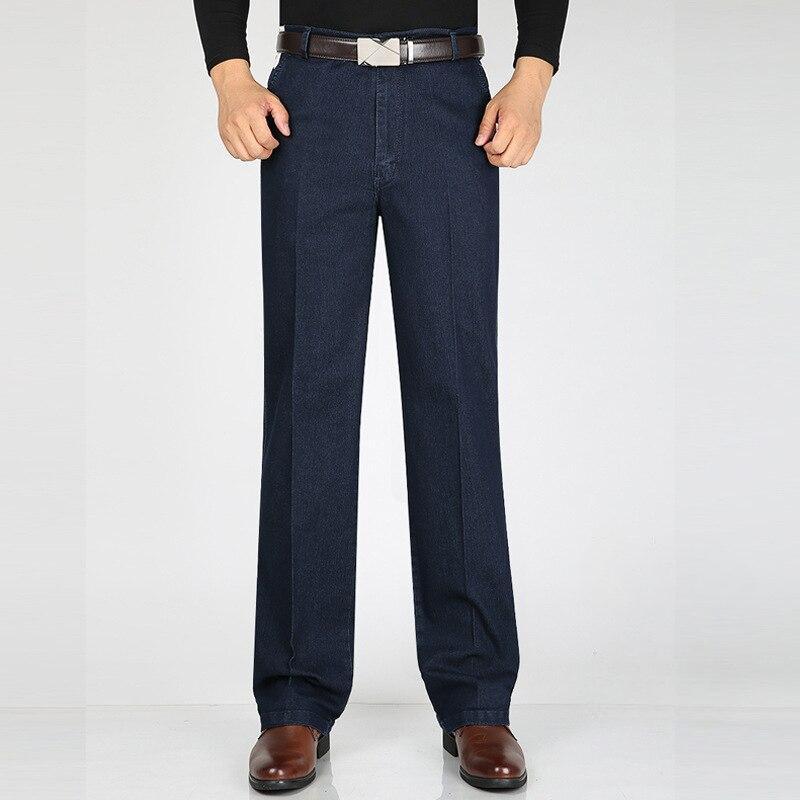 Herren Jeans Herbst & Winter Hoch taillierte elastische Business Jeans Freizeithose Herren Jeans Plus Size Herren 36 dunkelblaue