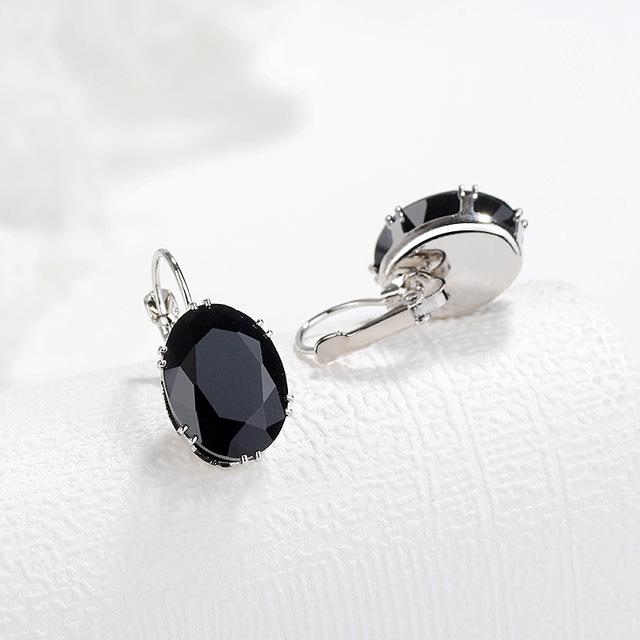 Echt S925 Sterling Silber Natürlichen Saphir Clip Ohrringe Frauen Ohrring Schmuck Peridot Bizuteria Orecchini Obsidian Edelsteine weiß