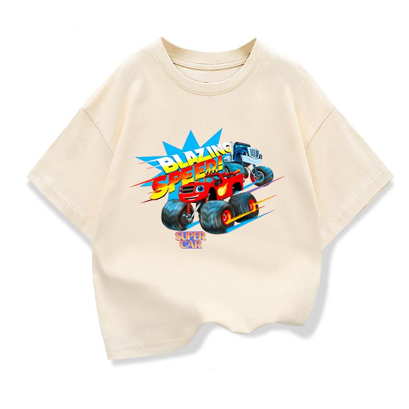 Sommer Jungen Kleidung Blazed und Monster Machine Kinderkleidung T-Shirt Baumwolle Kurzarmhemd Blazed Crusher AJ Pickle Oberteil 100
