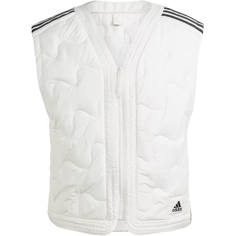 Adidas Nuganic Leichte Isolationsjacke Colorblock V-Ausschnitt Reißverschluss Sportweste Herren Jacken Han-Jade-Weiß IS1263 M