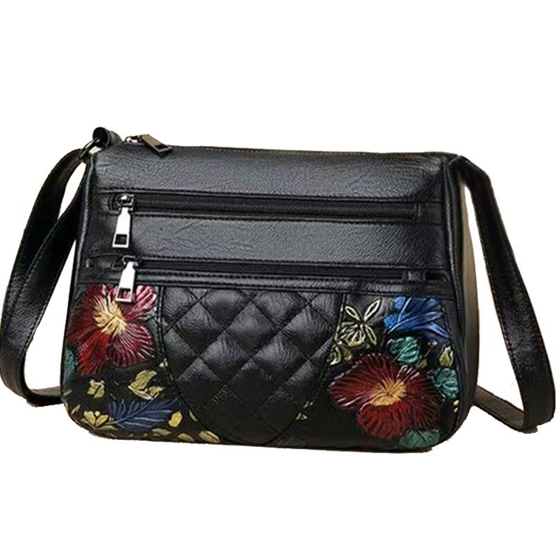 Neutral style multi-layer soft leather shoulder crossbody bag for men and women. PU material. Genuine leather bag. gray