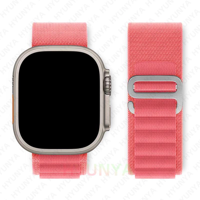 Alpines Armband für Apple Watch Armband Serie 10 9 8 7 SE Ultra 2 41mm 42mm 45mm 46mm 49mm 40mm 44mm IWatch Correa Armband 38-40-41 S10-42mm wassermelone roten