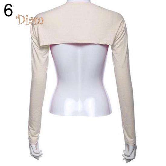 Tenfyer Damen-Hijab aus Modal-Baumwolle, einteilig, Schulter-Ärmel-Arm-Bedeckung beige