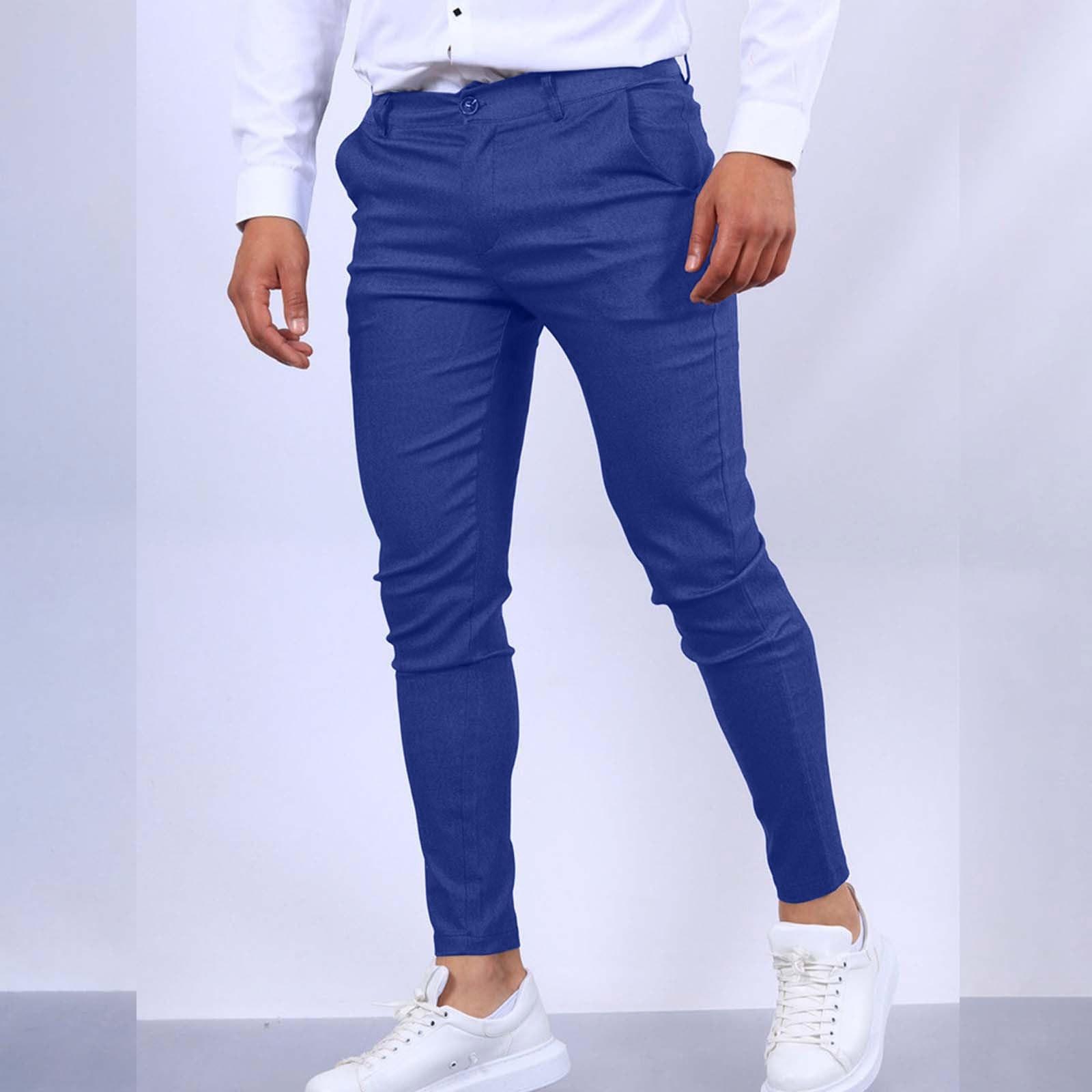 Herren Cargo Hose Hose Lässig Jogger Anzughoser Mit Hose Slim Hose XXXL blau