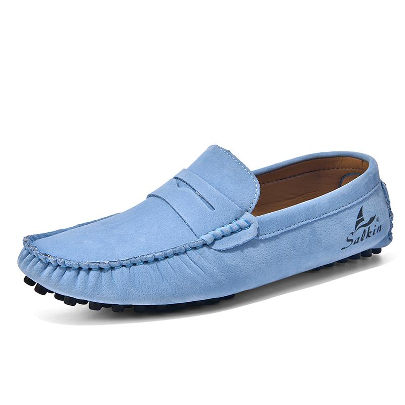 Plus Größe Wildleder Schuhe Männer Müßiggänger Bequeme Casual Schuhe Männer Fahren Schuhe Mokassins Männer Wohnungen Schuhe 43 himmelblaue