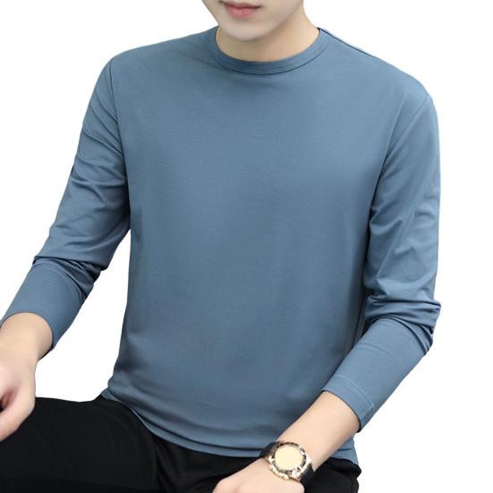 Frühling Herbst Männer Fitness Top Slim Fit Rundhals Stretchy Lange Ärmel Einfarbig Pullover Fitness Sport Top Winter Bodenbildung Kleidung XXL blau