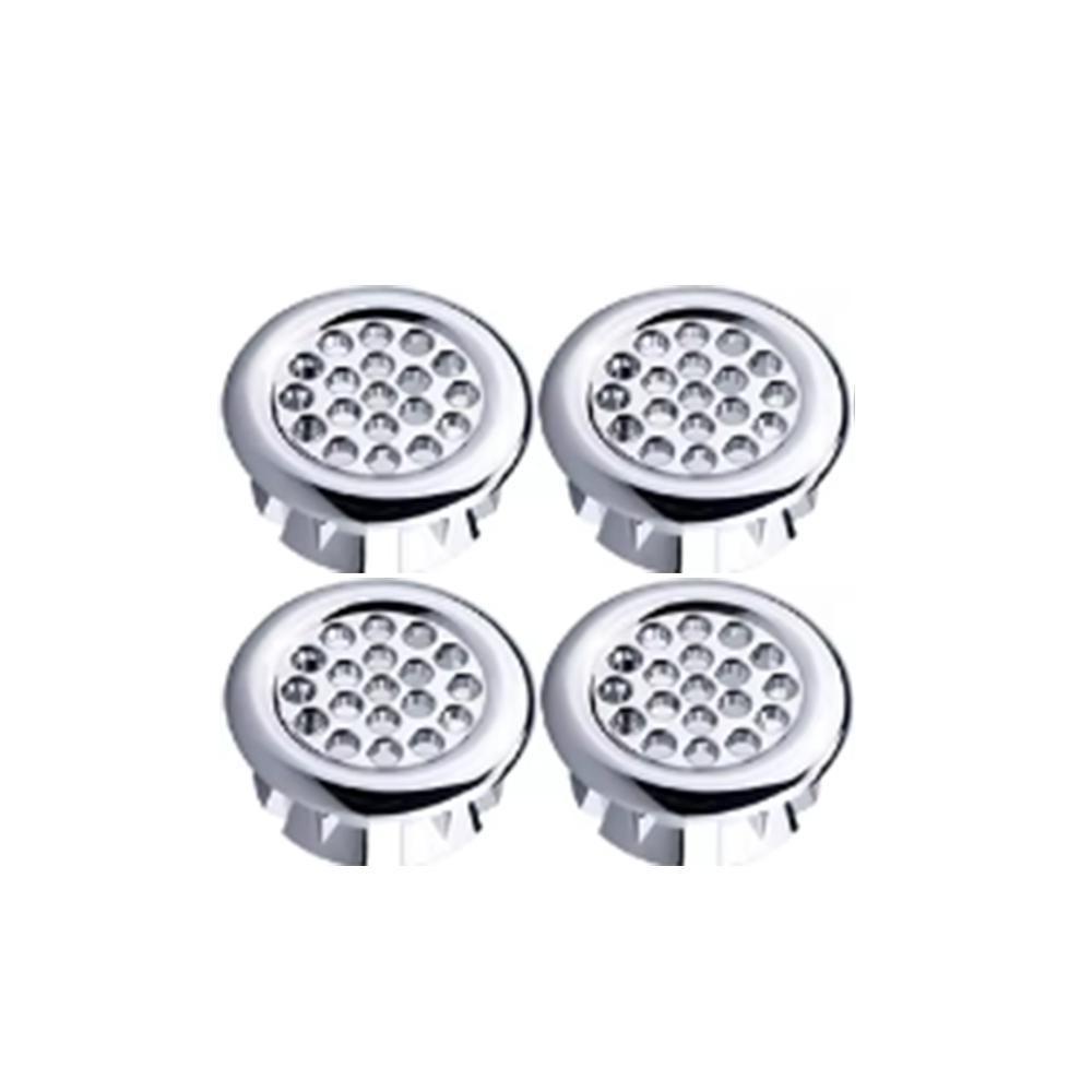 Kunststoff Badezimmer Küche Waschbecken Waschbecken Überlauf Abdeckung Ring Einsatz Ersatz Chrom Loch Runde Ablauf Kappe Ablauf Stecker Waschbecken C-4PCS