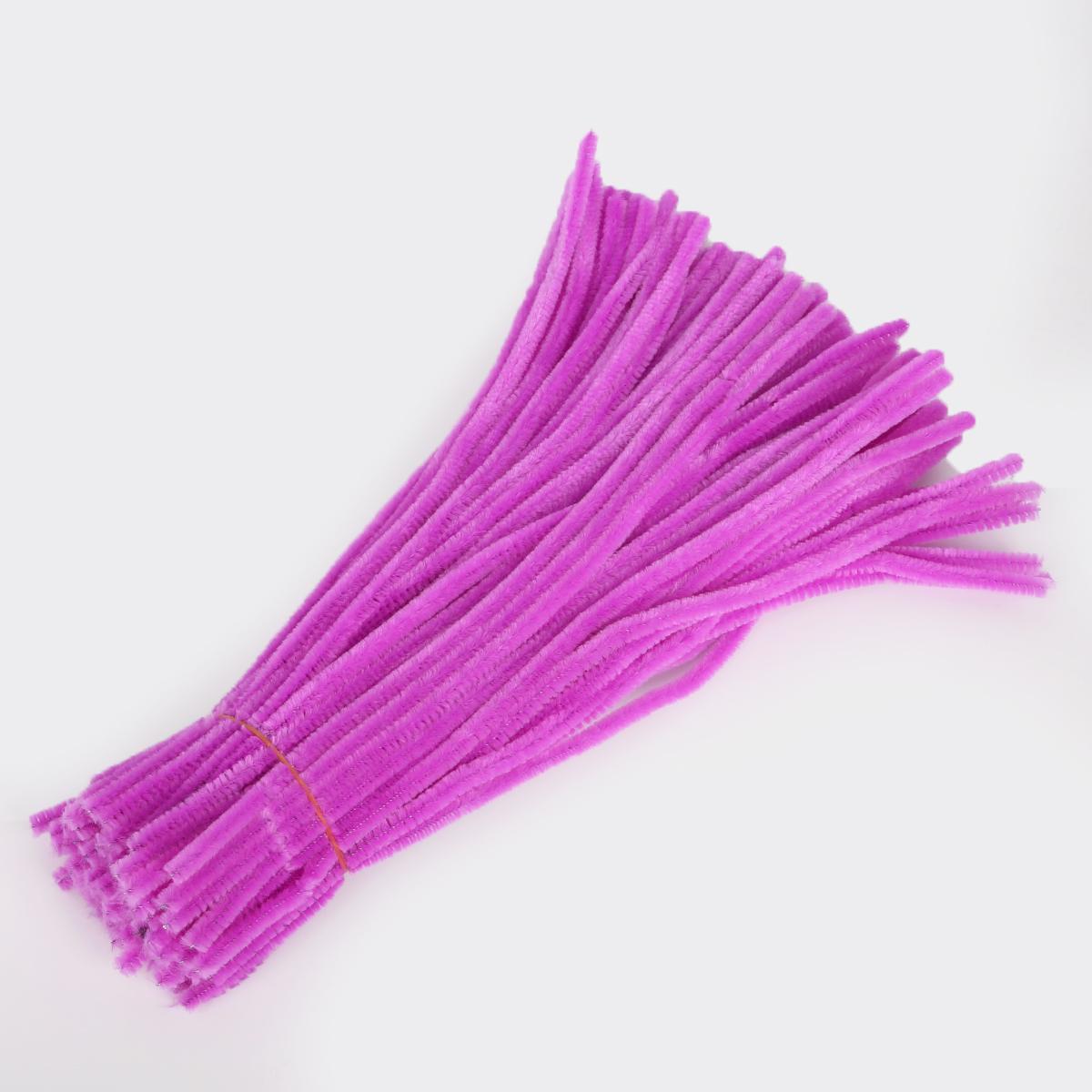 100 Stück Chenille-Stiele, Pfeifenreiniger, Kinder-Plüsch, Lernspielzeug, buntes Pfeifenreiniger-Spielzeug, handgefertigt, DIY-Bastelbedarf lavendel