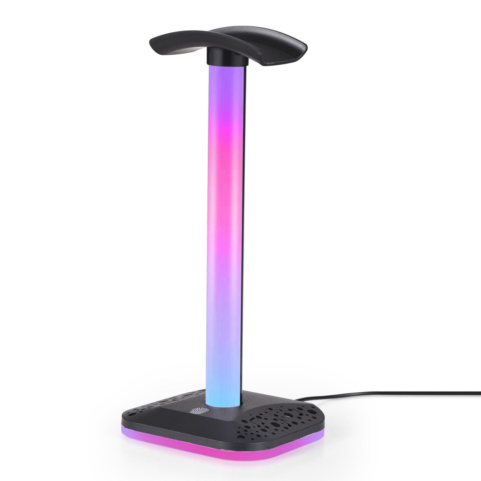 Kopfhörerständer RGB-Licht für Schreibtisch PC Gaming Headset Unterseite Anti-Rutsch Headset Display Unterstützung schwarz