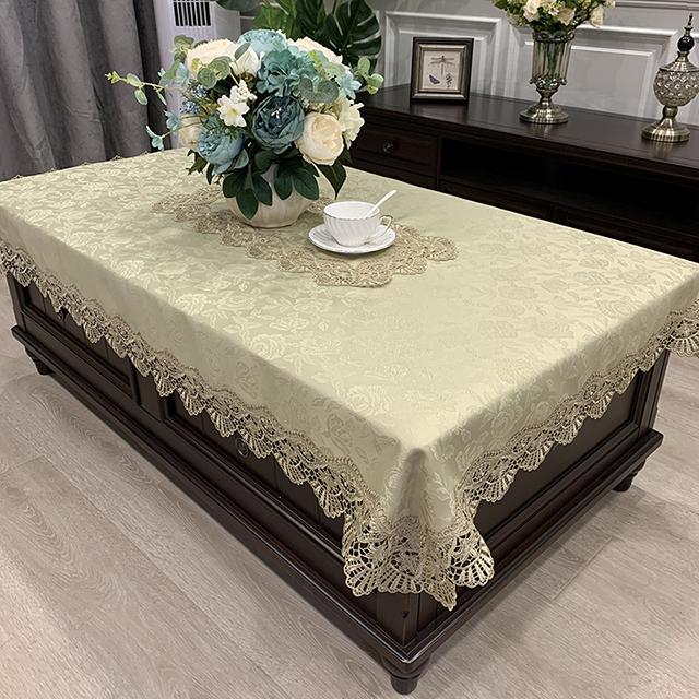 Rechteckige Tischdecke, luxuriöse Stickerei-Spitze-Tischdecke, Blume, elegante, ausgehöhlte Tischdecke, Handtücher, Esstisch-Dekoration 120X180cm