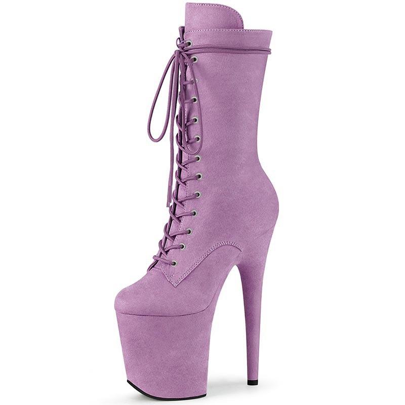 Sexy Frauen Schuhe Pole Dance Schuhe Pumps Party Club Plattform Schuhe mit hohen absätzen Modell Stiefel Wildleder Schuhe 38 licht lila