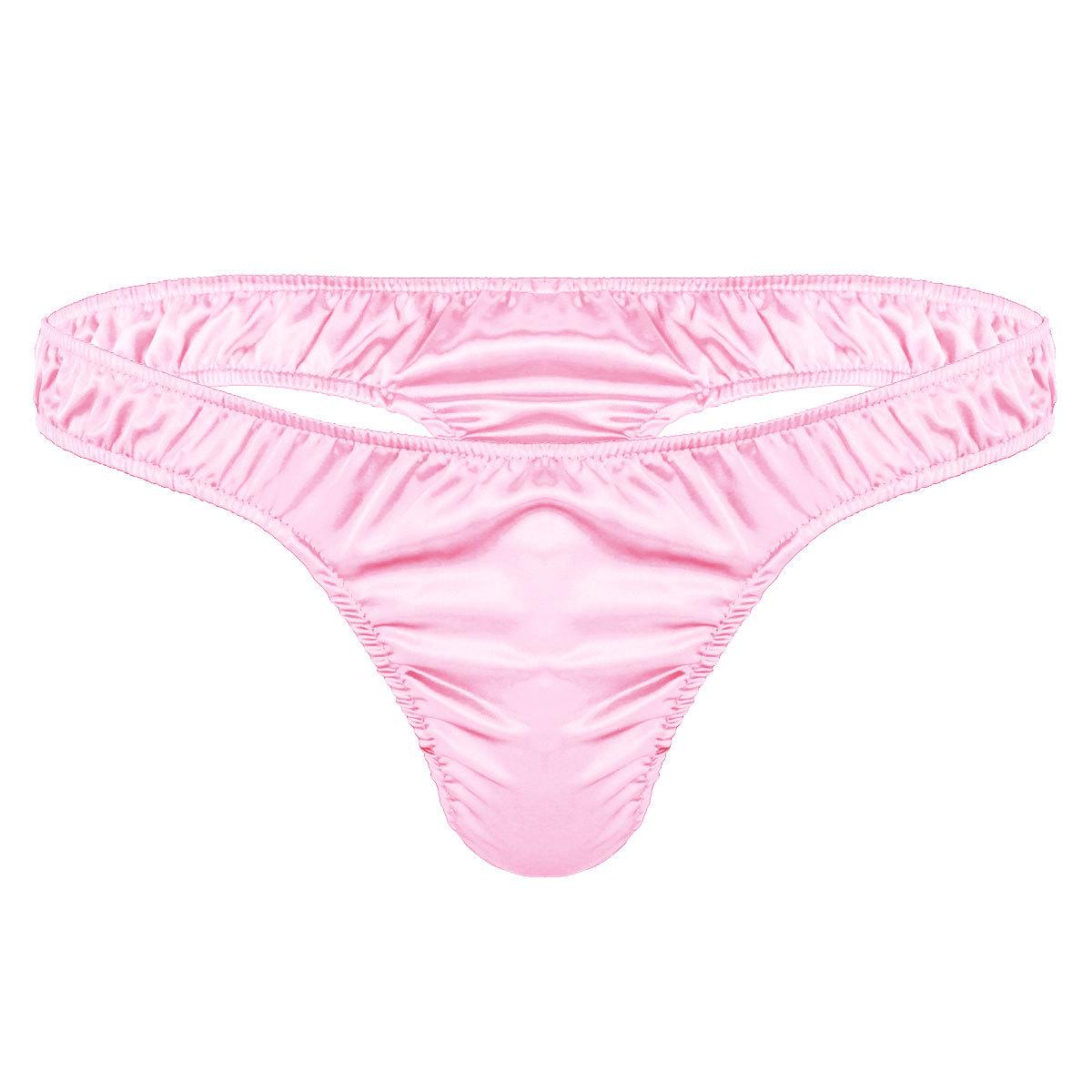 Einfarbige Herren-Badehose, sexy Badehose mit niedriger Taille, Strand-Badeshorts M rosa