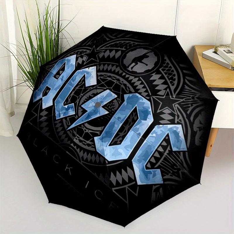 AC/DC Black Ice T-Shirt Offiziell lizenziertes Merchandise-Regenschirm Niedlicher Regenschirm mit süßem Design, Tragbarer 3-fach kompakter Regenschirm für Männer & Frauen