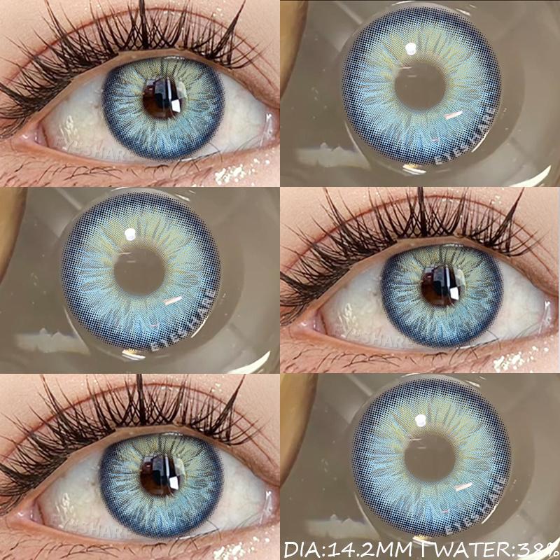 1 Paar neue farbige Kontaktlinsen für die Augen, natürliche braune Kontaktlinsen, grüne Pupillenlinsen, blaue koreanische Linsen, graue Kontaktlinsen, jährlich
