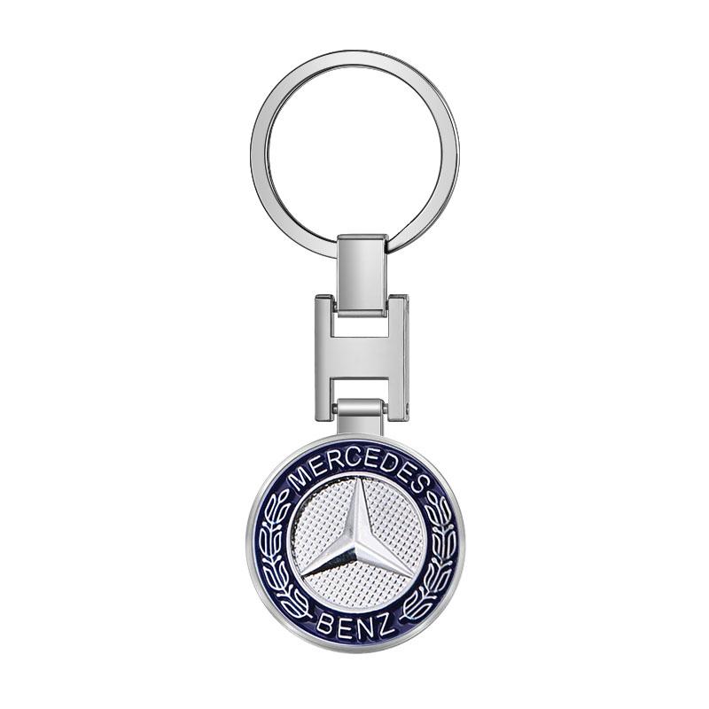 3D Styling Metall Auto Schlüsselanhänger Jubiläumsabzeichen Schlüsselanhänger Zubehör Für Mercedes Benz AMG W205 W204 W203 W211 GLC GLE CLA W212 W213 W201 W210 W124 blau