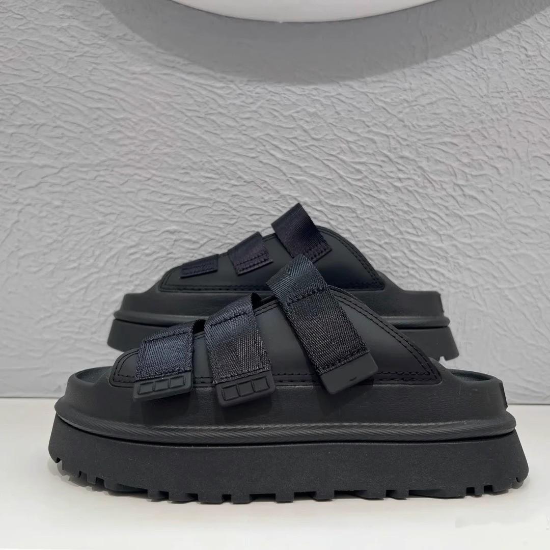 Mode 2025 Mode Damen Flip Flops Sommer Strand Plateau Hausschuhe Lässig Draußen Keilsandalen Mode Damen Schuhe für den Urlaub 39 schwarz